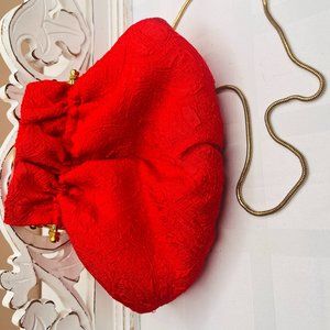 ❤️ Vanessa Vintage Red Guipure Evening Bag – 1990s Elegant Clutch Purse